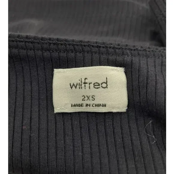 Wilfred Merci Tank Top Black Halter Cropped Ribbed 2XS Max Stretch NWT - Picture 6 of 8